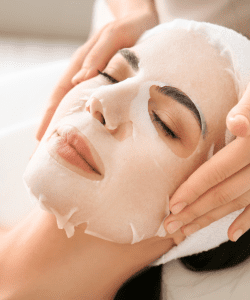 Collagen firming facial sheet masks that provide deep hydration, a dewy finish, and a pleasant scent for glowing skin.