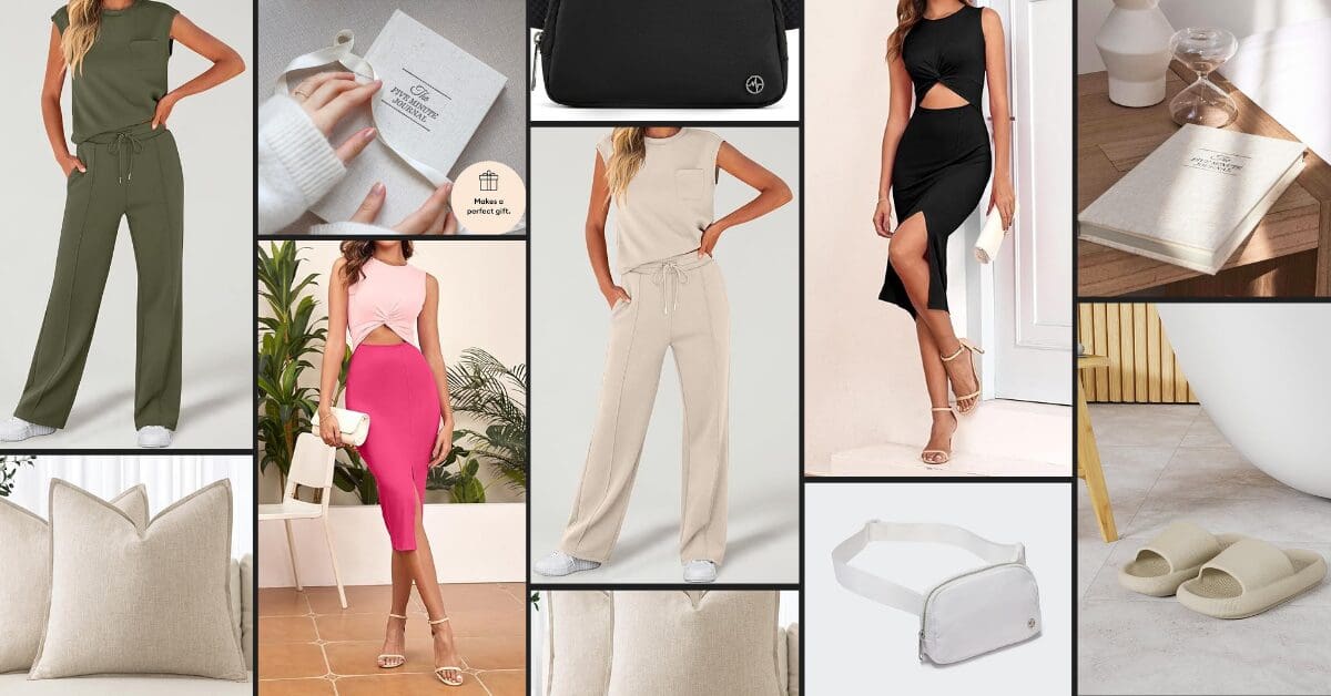 Collage of top 10 Amazon must-haves under $40 including fashion, self-care, home decor, and summer accessories for women